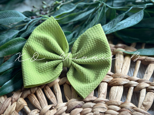 Avocado Green Biggy Bow