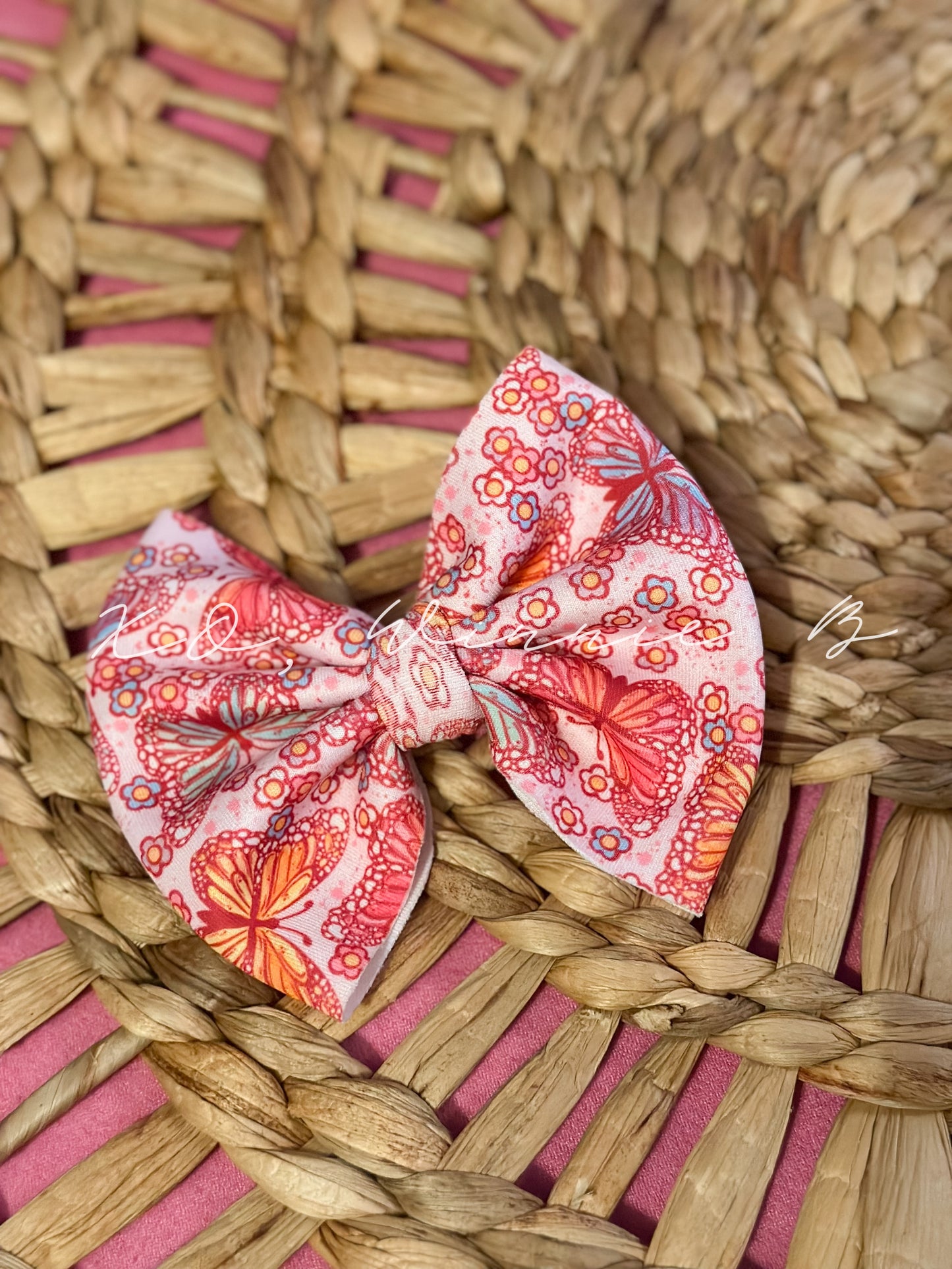 Pink Flutter Biggy Bow