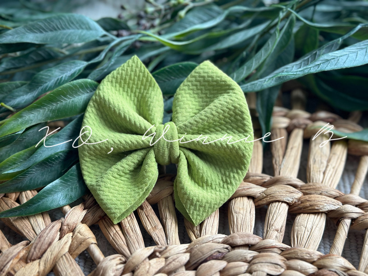 Avocado Green Mini Bow